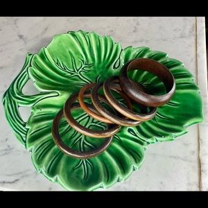 Vintage set (6) of wooden bangle bracelets
